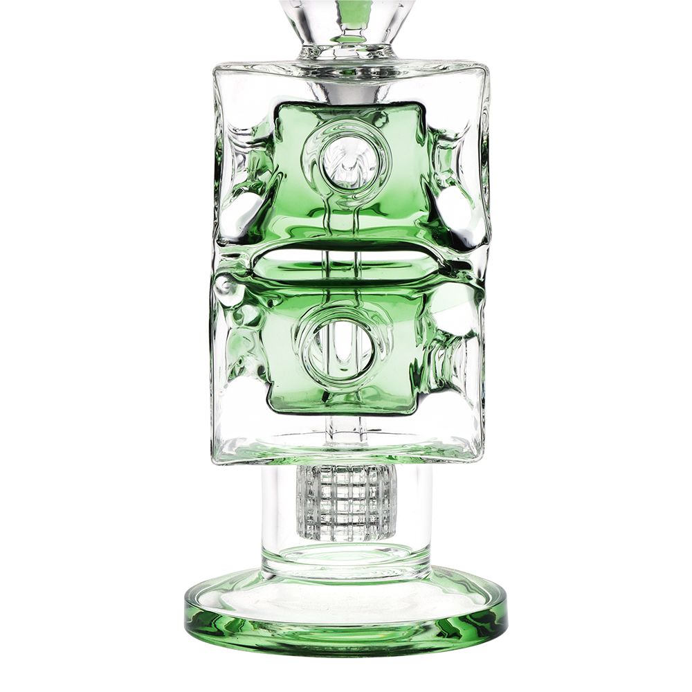 Pulsar Double Swiss Perc Blocks Glass Water Pipe - 12.5" / 14mm F
