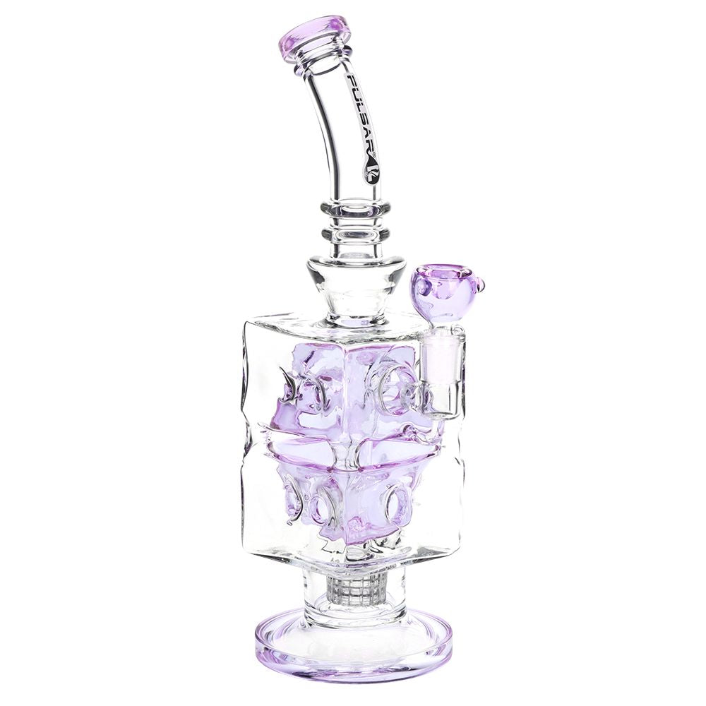 Pulsar Double Swiss Perc Blocks Glass Water Pipe - 12.5" / 14mm F