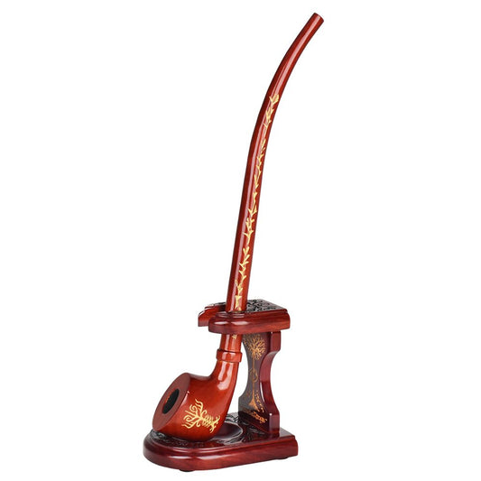 Pulsar Shire Pipes x LOTR RIVENDELL Pipe & MIDDLE-EARTH Pipe Stand Bundle - 12.75"