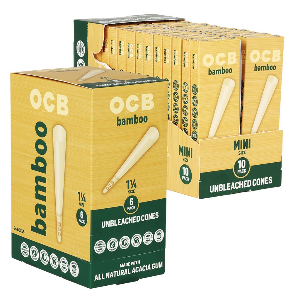 OCB Unbleached Bamboo Pre-Rolled Cones | 24pk (Display Box)
