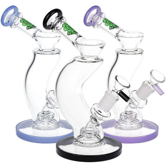 SeshGear Hip Check Curved Glass Water Pipe 7.75" / 14mm F